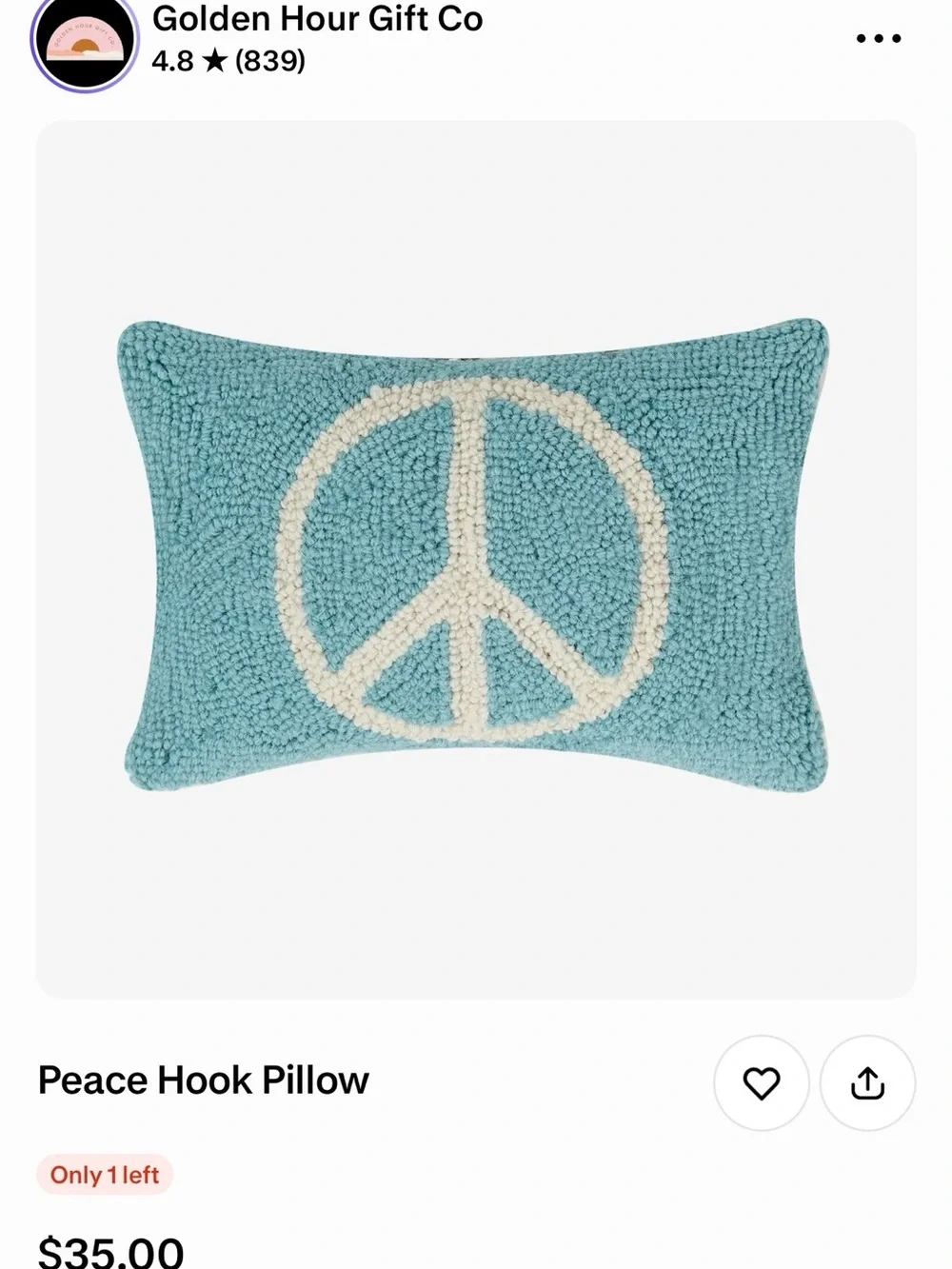Peace Hook Pillow